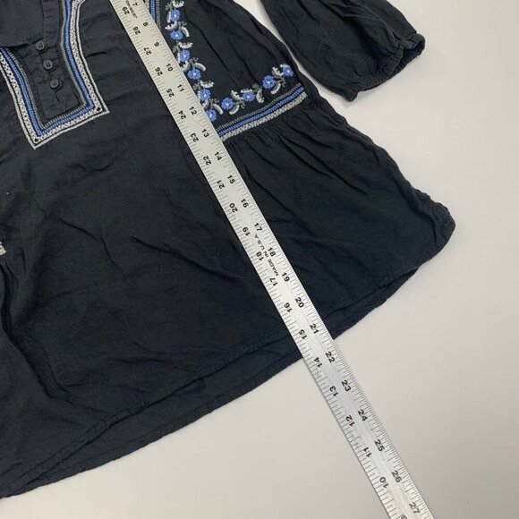 American Eagle Outfitters Black & Blue Embroidered Boho Top XS - Picture 7 of 7